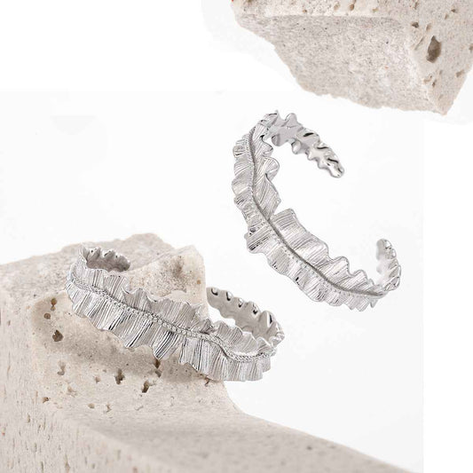 Victoria's Pleated Skirt Silver Cuff Bracelet