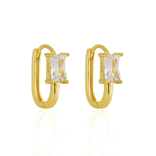 Eternal Spark Silver Huggie Earrings
