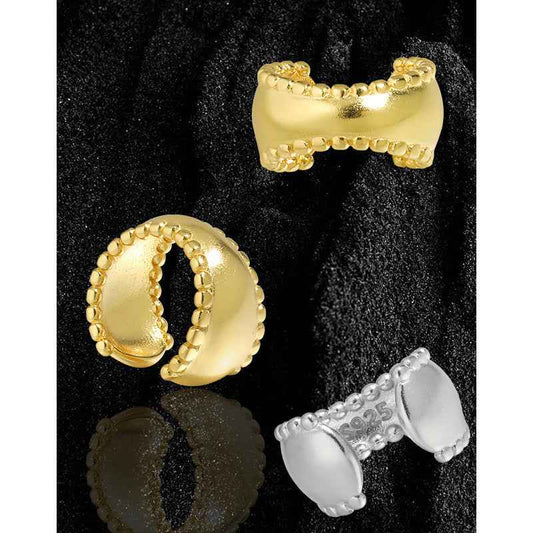 Beaded Edge Sterling Silver Ear Cuff