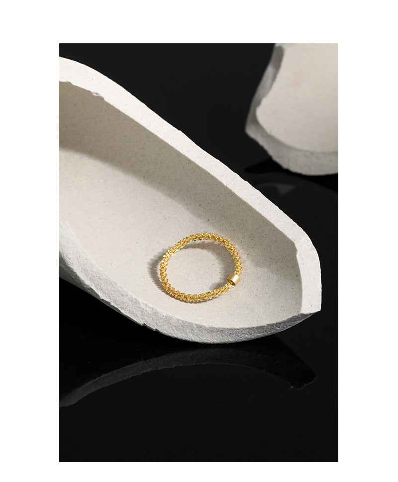 Celestial Starburst Silver Stacking Ring