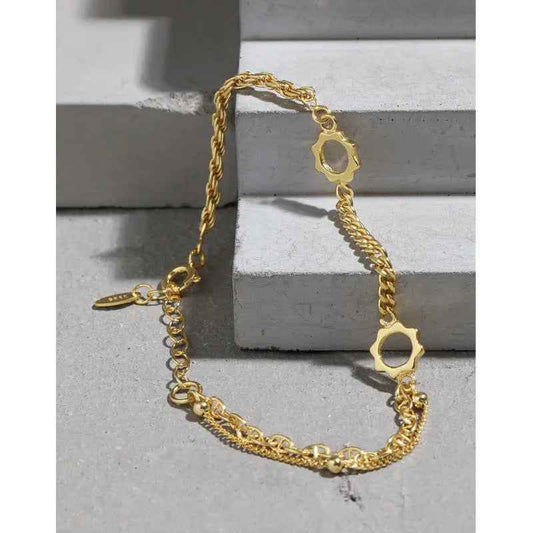 Celia's Sunflower Silver Chain Bracelet