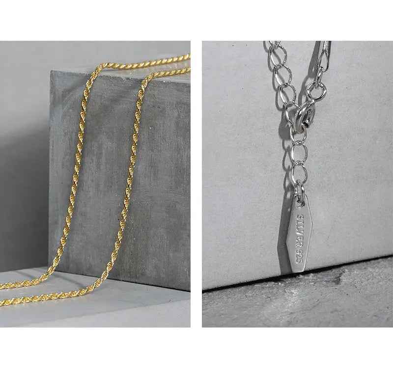 Aphrodite's Twisted Texture Silver Chain Necklace