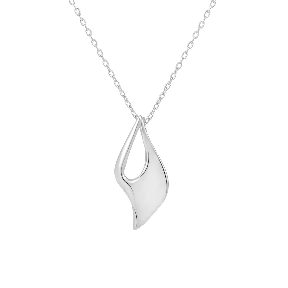 ASTRID'S GEOMETRIC HOLLOW SILVER NECKLACE - OPHRASTUDIO