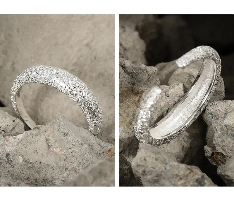 CELESTE'S MATTE GEOMETRIC LUXURY SILVER RING - OPHRASTUDIO