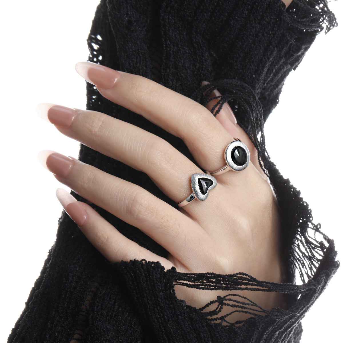 Matte Brushed Black Onyx Statement Ring