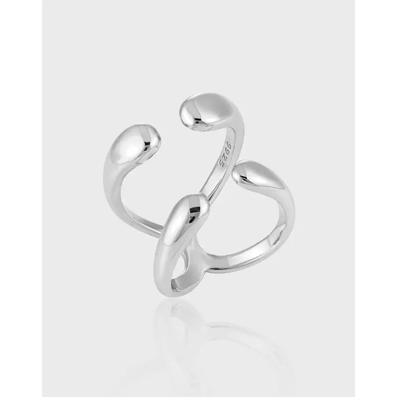 ASTRID'S GEOMETRIC X-CROSS SILVER RING - OPHRASTUDIO