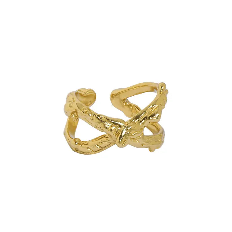 XANTHE'S X-TEXTURE SILVER RING - OPHRASTUDIO