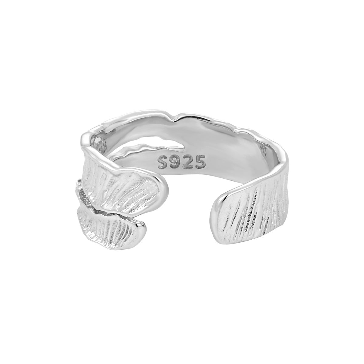 Striped Elegance Silver Statement Ring