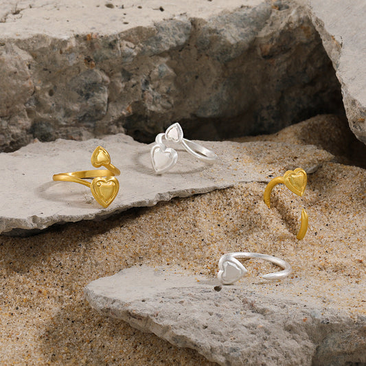 Ariel's Brushed Love Silver Statement Ring