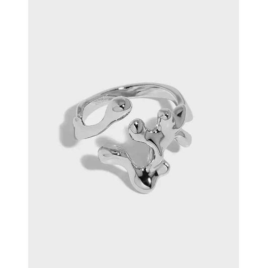 Brynhildr's Lava Texture Silver Statement Ring