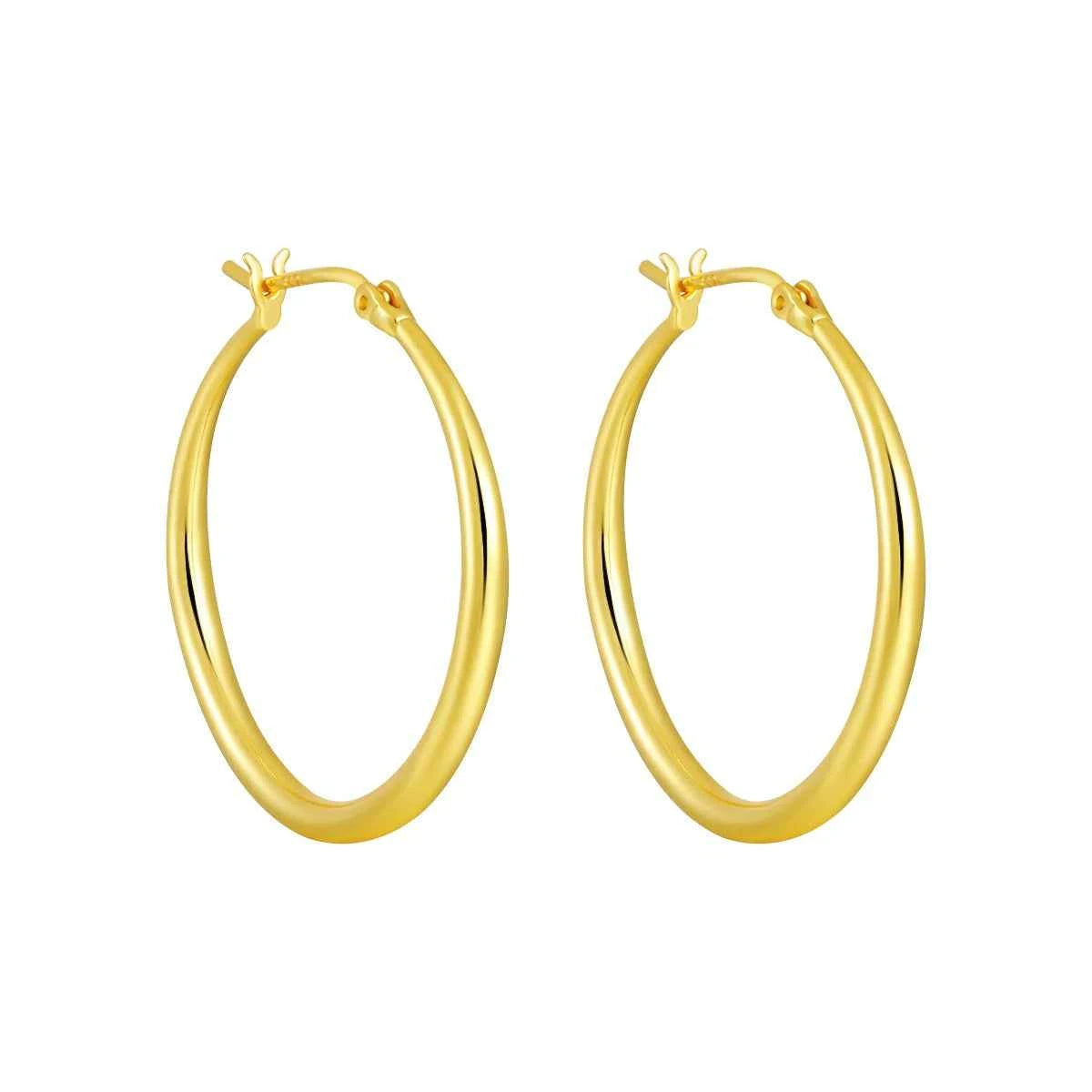 Sleek Minimalist Silver Hoop Earrings
