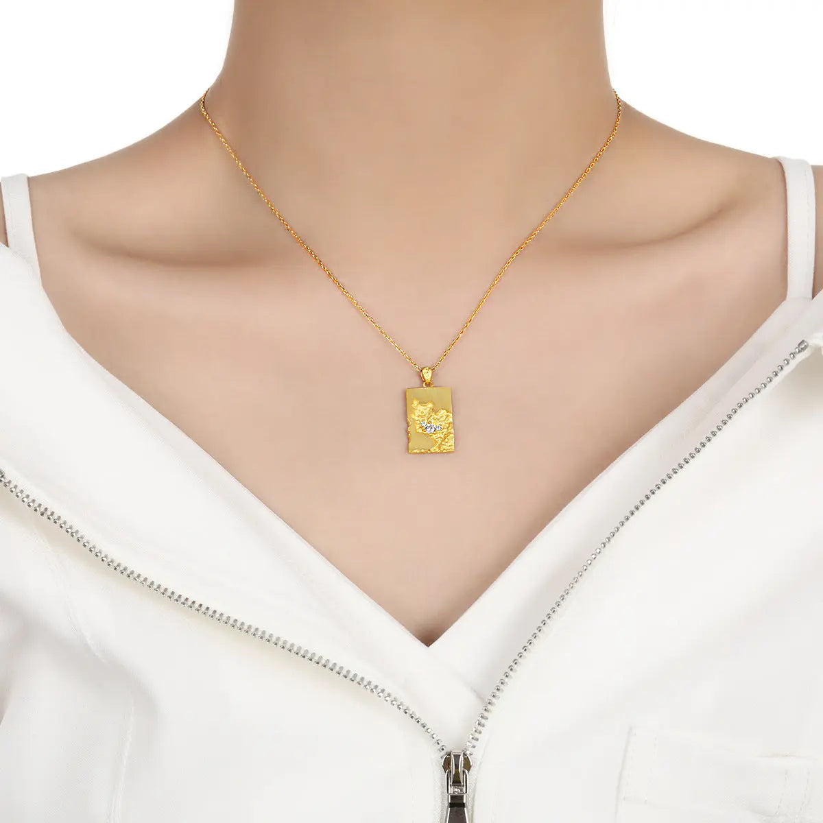 Asymmetry Allure Silver Pendant Necklace