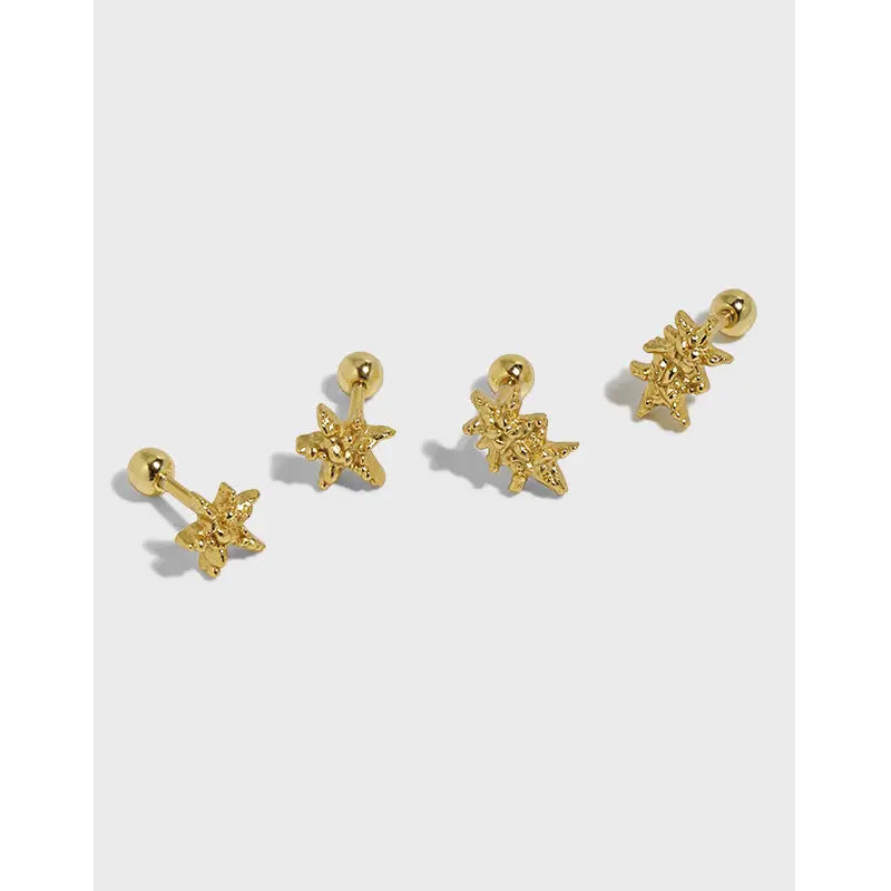 STARFISH SCREW ROUND BEAD STUDS - OPHRASTUDIO