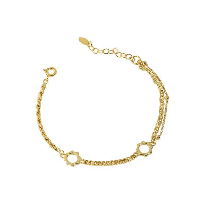 Celia's Sunflower Silver Chain Bracelet