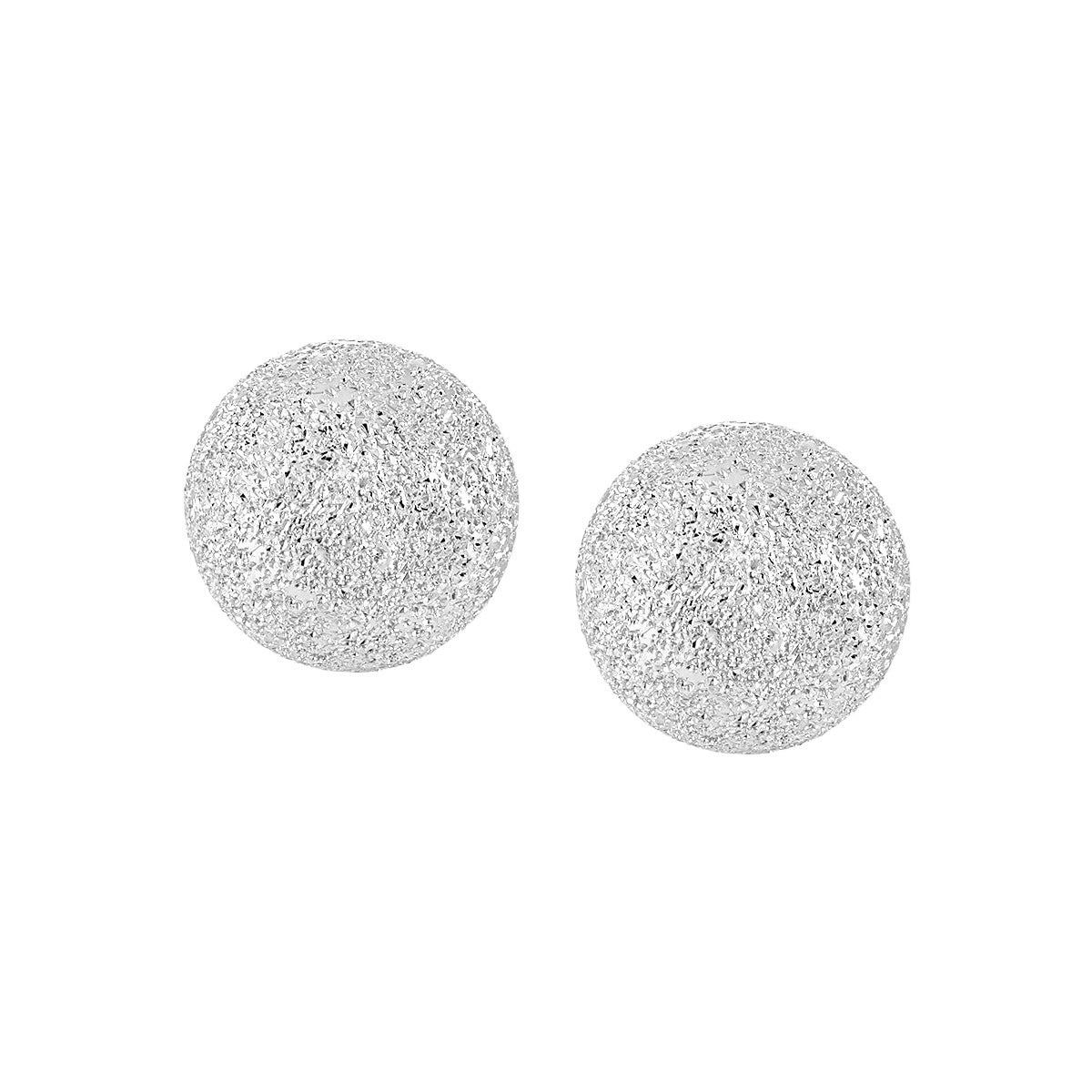 Lumi Shimmer Matte Sphere Silver Stud Earrings OPHRASTUDIO
