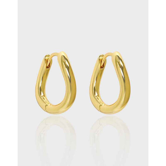 Isolde's Geometric Circle Silver Huggie Earrings