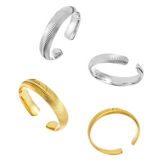 Waveform Elegance Silver Stacking Ring
