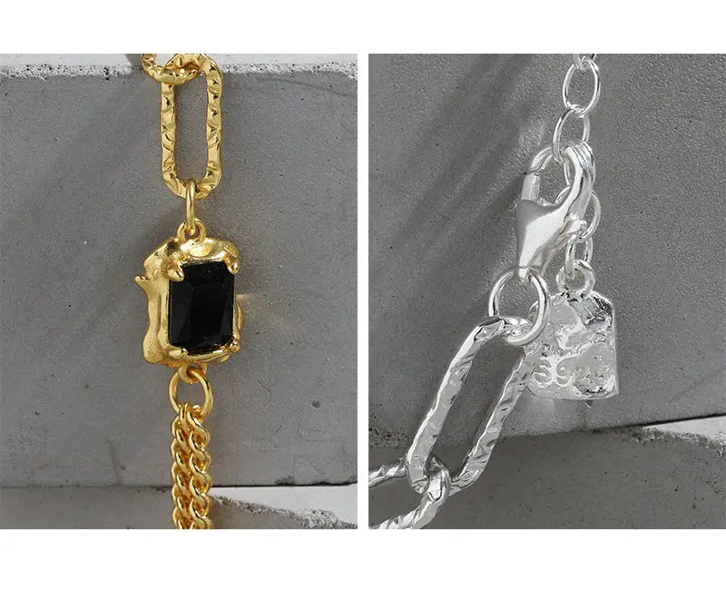 ELODIE'S MICRO-INLAID ZIRCON DOUBLE-LAYER SILVER BRACELET - OPHRASTUDIO