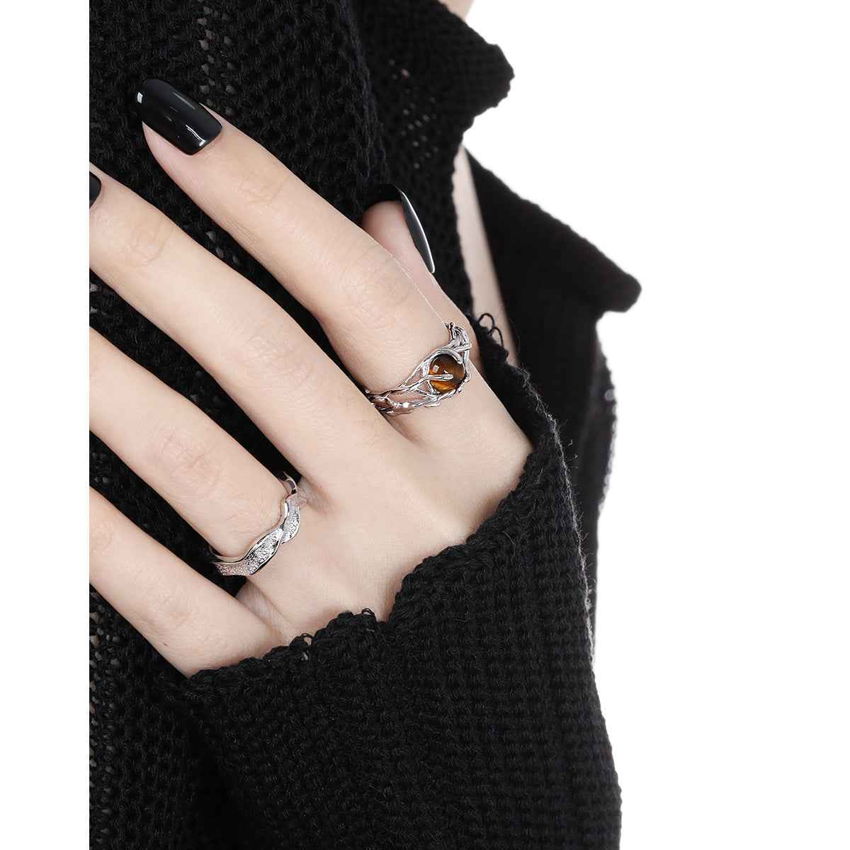 Aurora's Gleam Hollow Silver Statement Ring