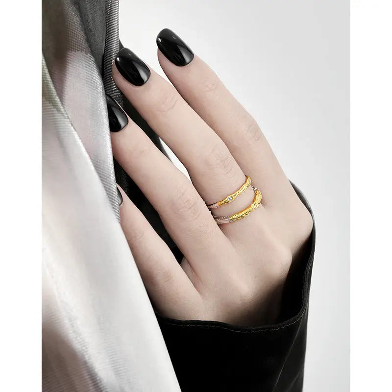 CASSIOPEIA'S ZIRCON ELECTROPLATED SILVER RING - OPHRASTUDIO