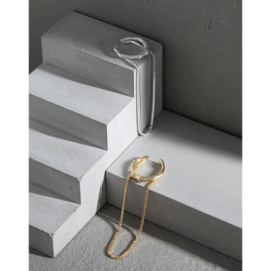 C-Shape Chain Sterling Silver Ear Cuff Earring