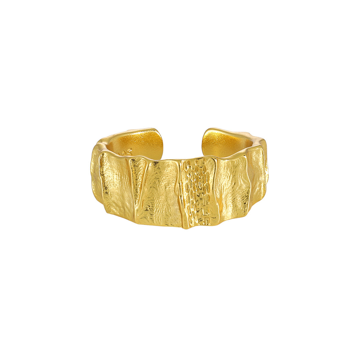 AURORA'S IRREGULAR PLEATED SILVER RING OPHRASTUDIO