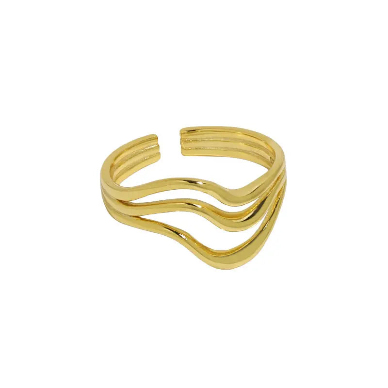 NYMPHEA'S WAVY TEXTURE SILVER RING - OPHRASTUDIO