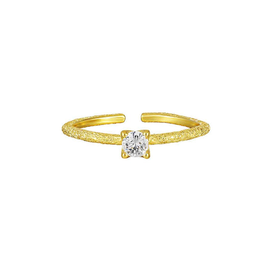 Frosted Sparkle Solitaire Ring