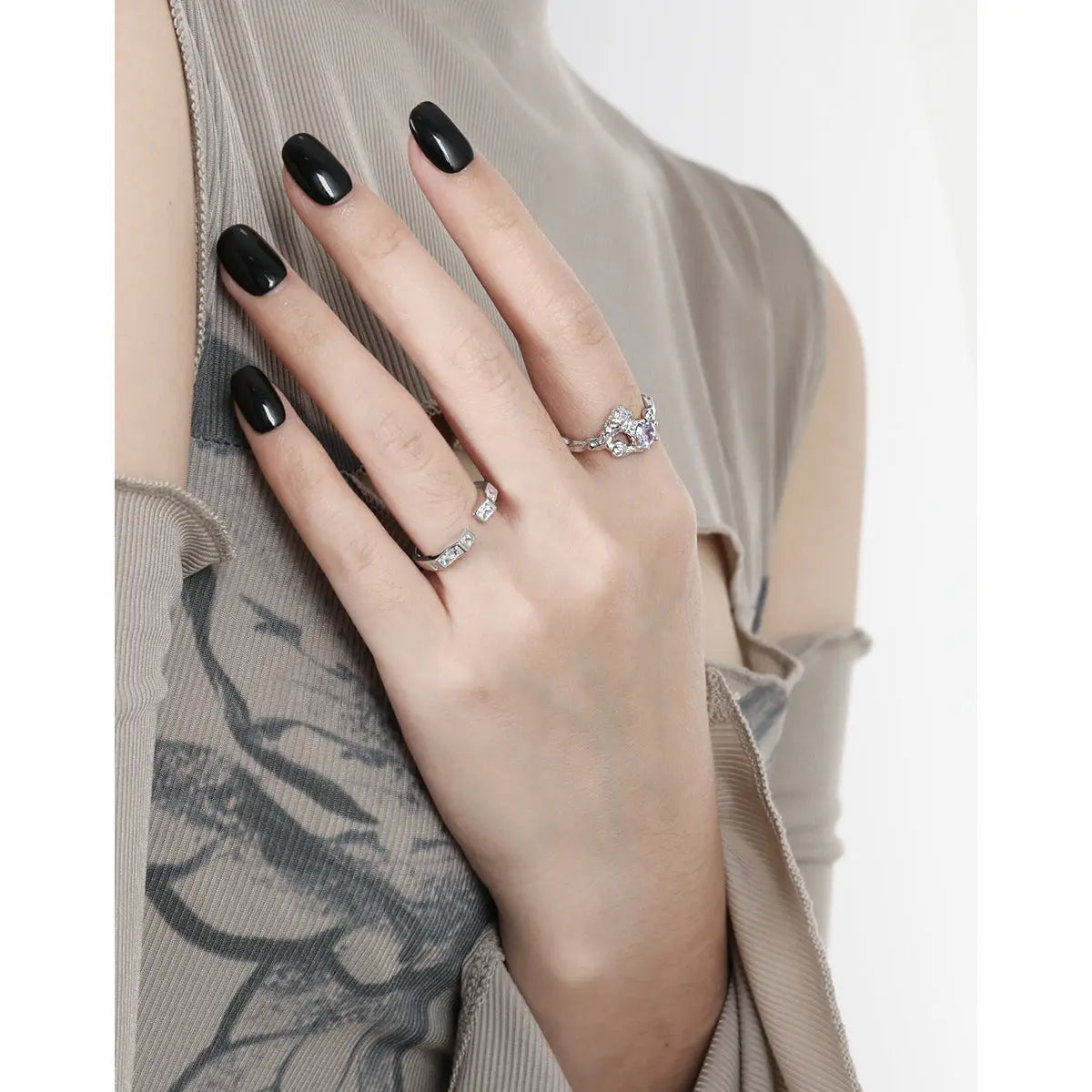 LILAC DREAM ZIRCON SILVER RING - OPHRASTUDIO