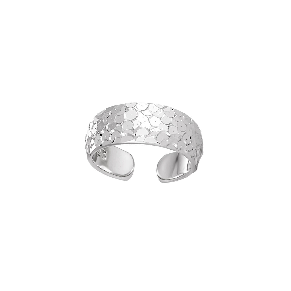 Textured Scales Silver Ear Cuff Earring OPHRASTUDIO