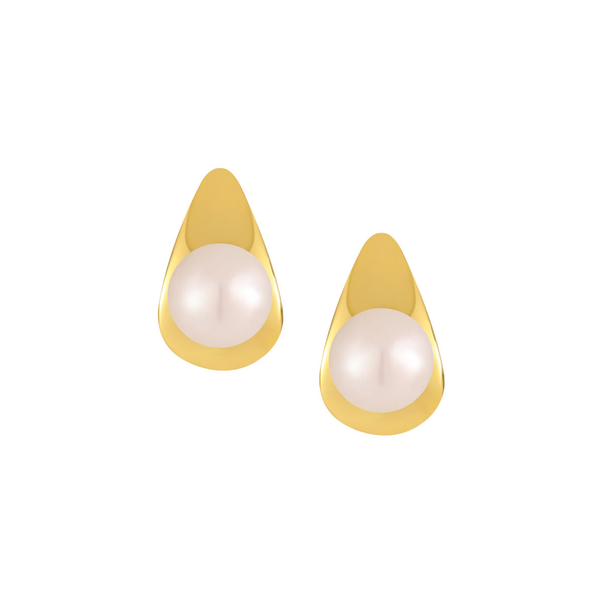 OPHELIA'S GEOMETRIC PEARL STUD EARRINGS OPHRASTUDIO