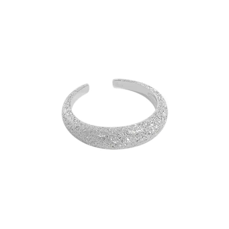 CELESTE'S MATTE GEOMETRIC LUXURY SILVER RING - OPHRASTUDIO