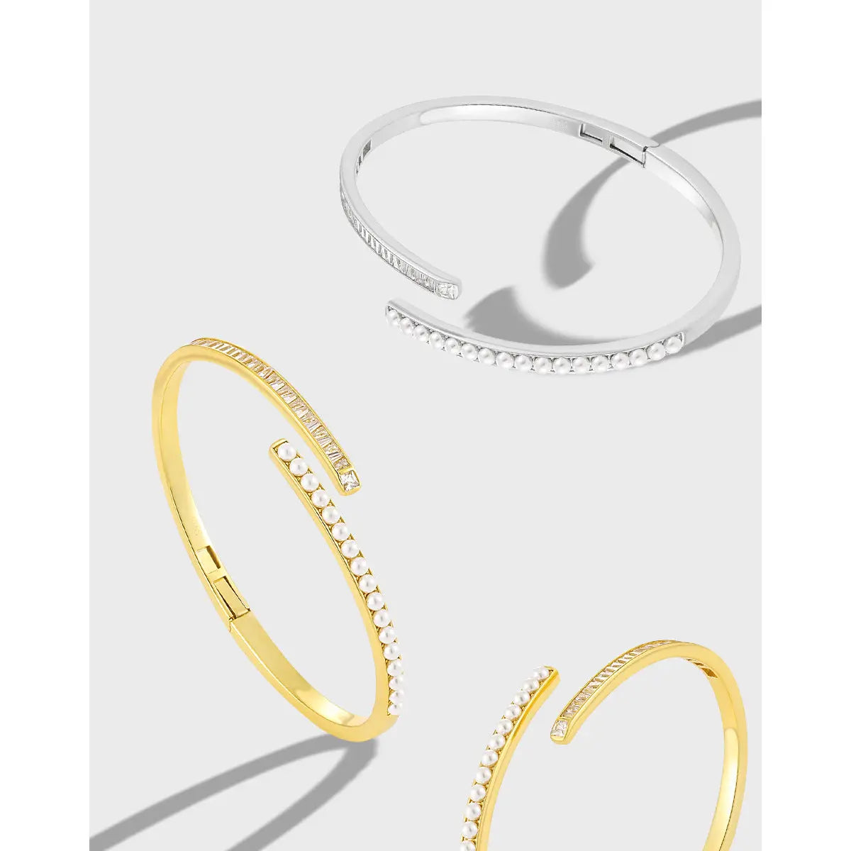 HIGH SENSE PEARL AND ZIRCON BRACELET - OPHRASTUDIO