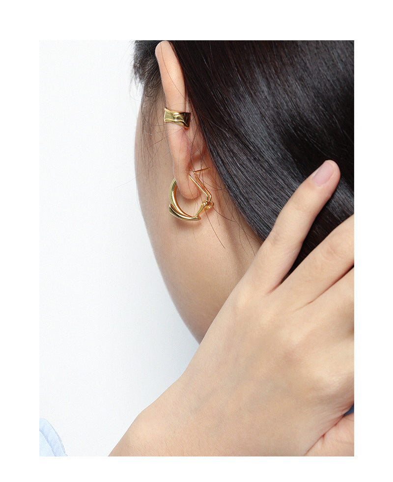 Bold Ripple Sterling Silver Ear Cuff OPHRASTUDIO