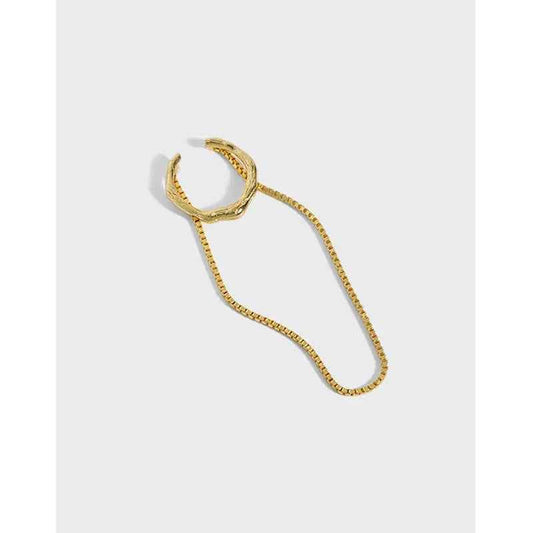 C-Shape Chain Sterling Silver Ear Cuff Earring