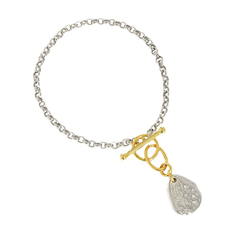 Round Tag Silver Chain Bracelet