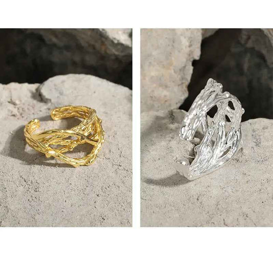 Winding Texture Sterling Silver Ear Cuff Earring