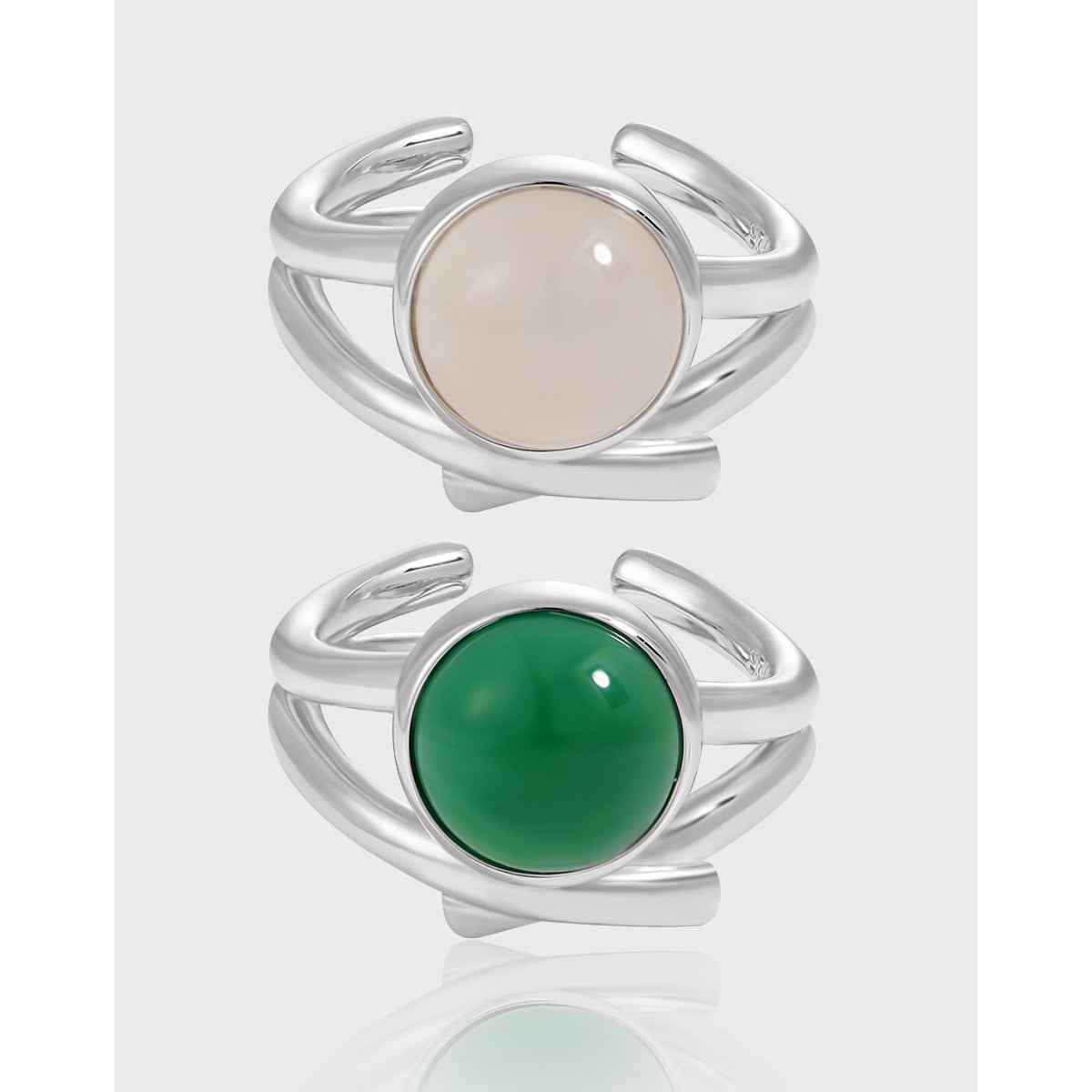Seraphina's Gemstone Glow Silver Signet Ring
