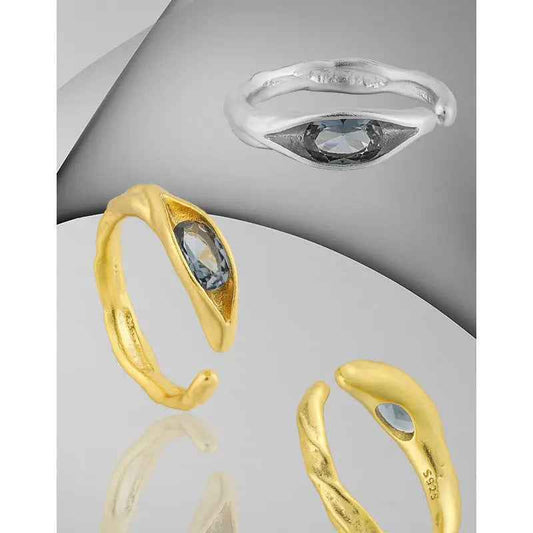 Celestia's Blue Silver Statement Ring