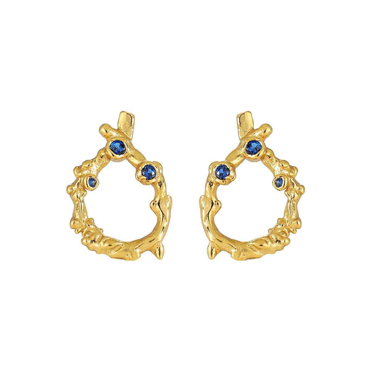 Aurora's Circle Silver Stud Earrings