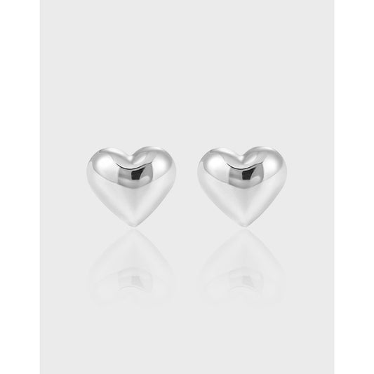 GLOSSY LOVE SILVER EAR STUDS - OPHRASTUDIO