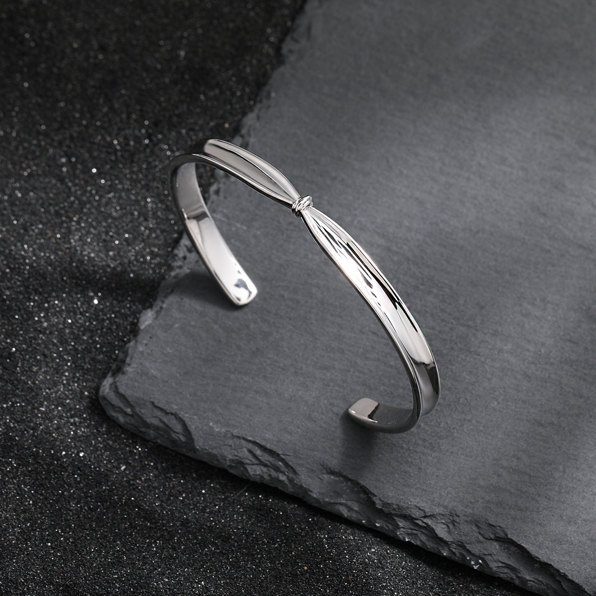 Polished Knot Sterling Silver Cuff Bracelet OPHRASTUDIO