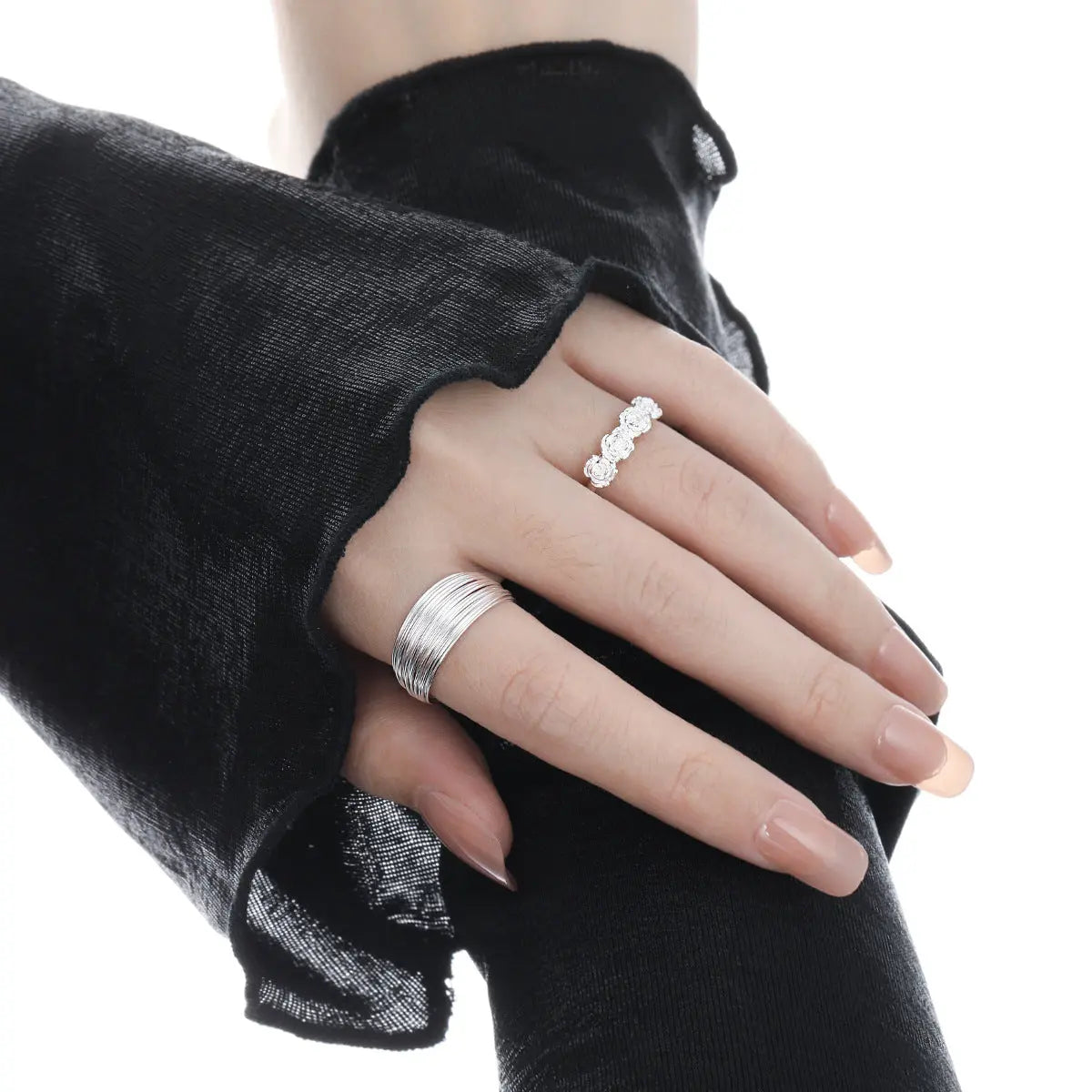 FREYA'S MULTI-LAYER WOVEN SILVER RING - OPHRASTUDIO