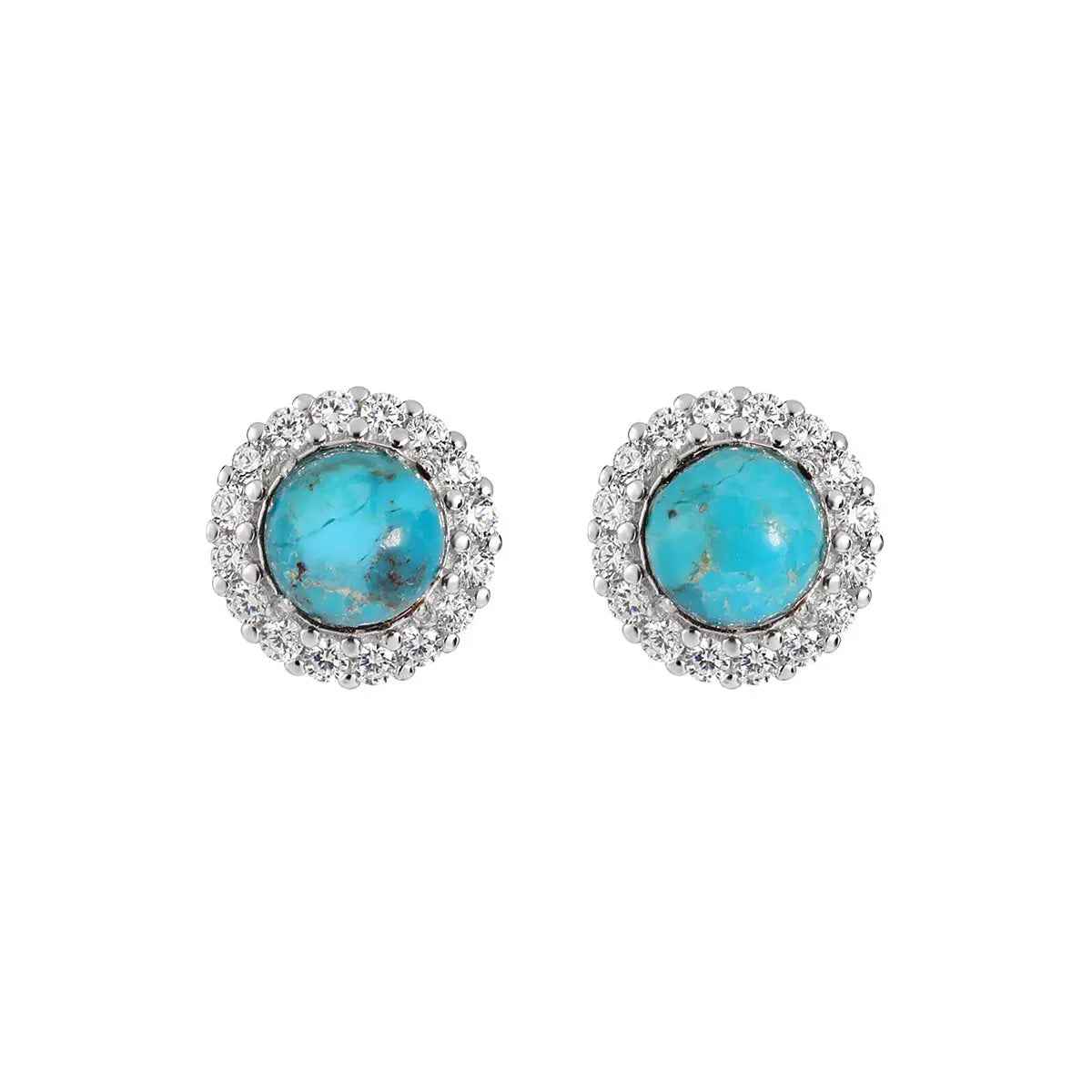 Luxury Stone Inlay Silver Stud Earrings
