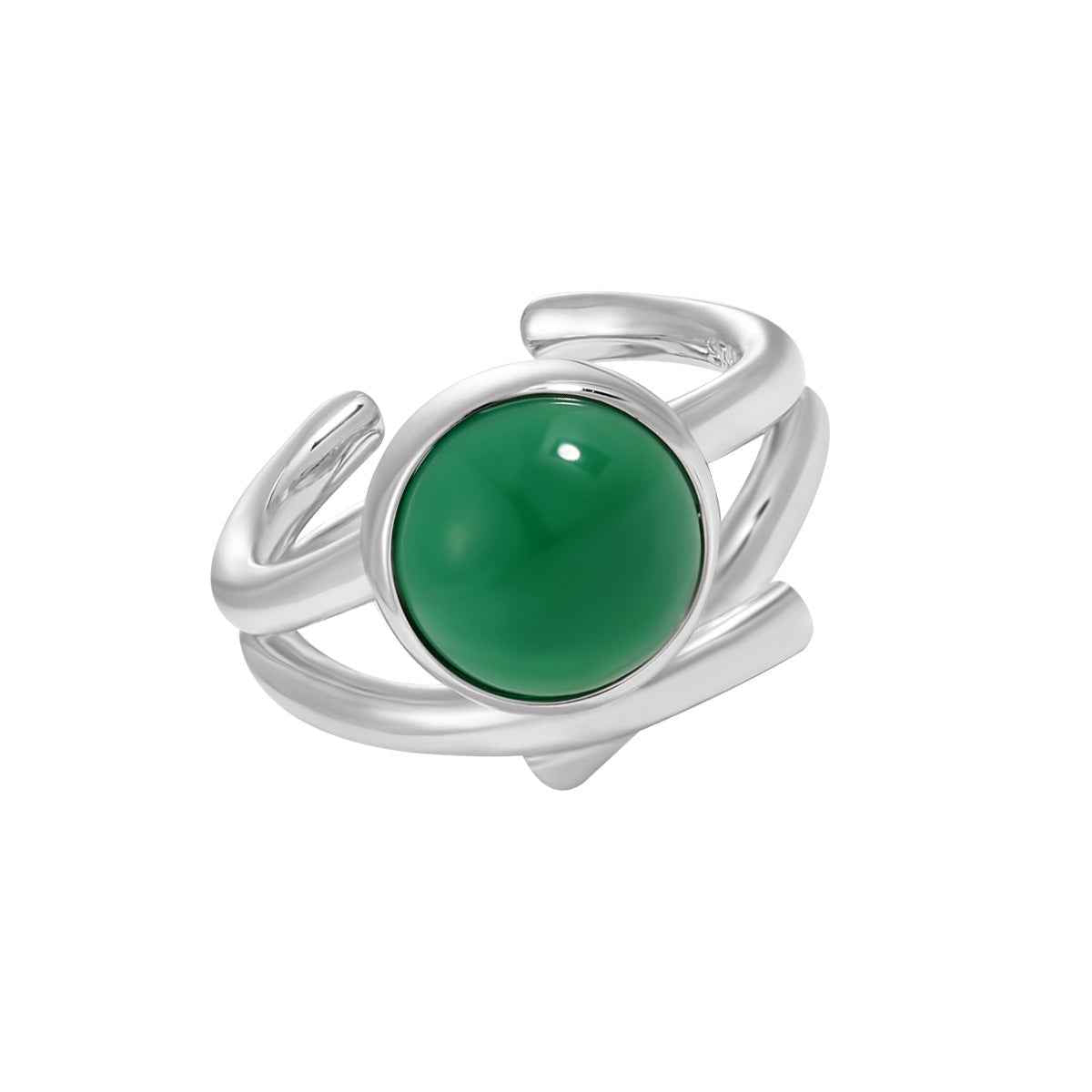 Seraphina's Gemstone Glow Silver Signet Ring