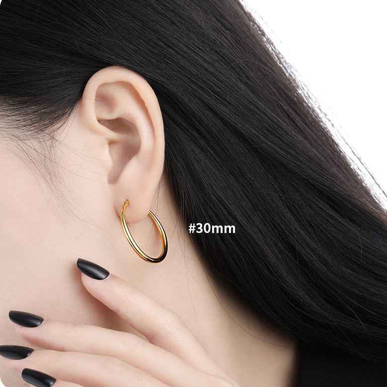 Sleek Minimalist Silver Hoop Earrings