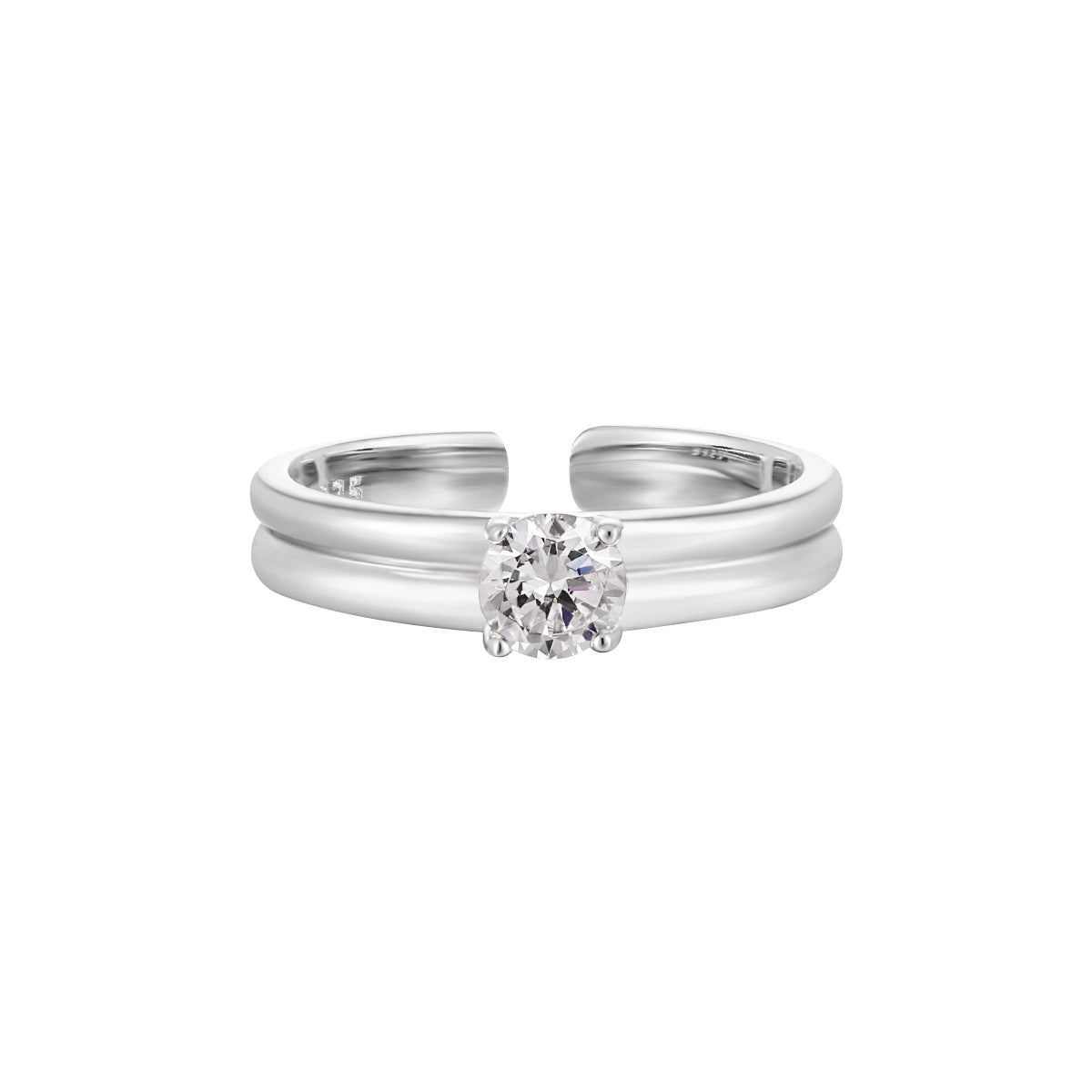 Radiant Grace Solitaire Silver Ring OPHRASTUDIO