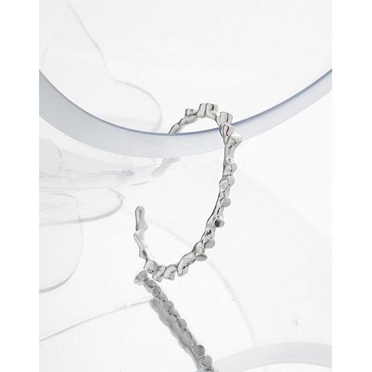 Volcanic Grace Silver Cuff Bracelet