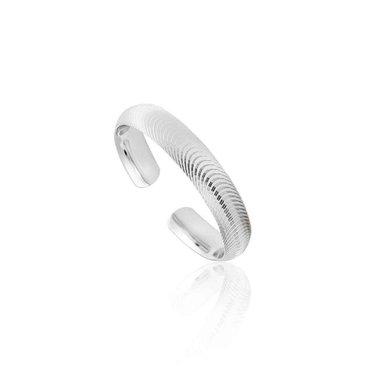 Waveform Elegance Silver Stacking Ring