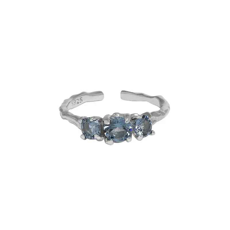 Thalia's Triple Zircon Minimalist Silver Stacking Ring